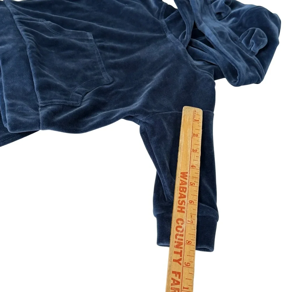 Kate Quinn Navy Blue Velour Organic Cotton Hoodie and Joggers Bear Ears 12-18M